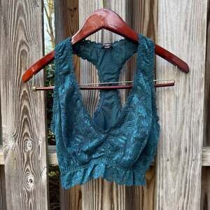 Cosabella Never Say Never Curvy Racie Racerback Lace Bralette in Coastal Blue